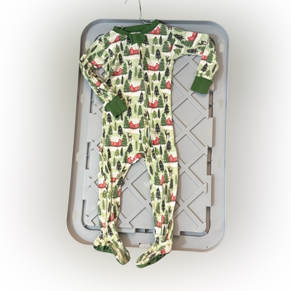 The Honest Company Forest Cabin Print Footie